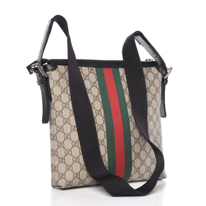Gucci GG Supreme Monogram Web Messenger Bag Black 3 of 12