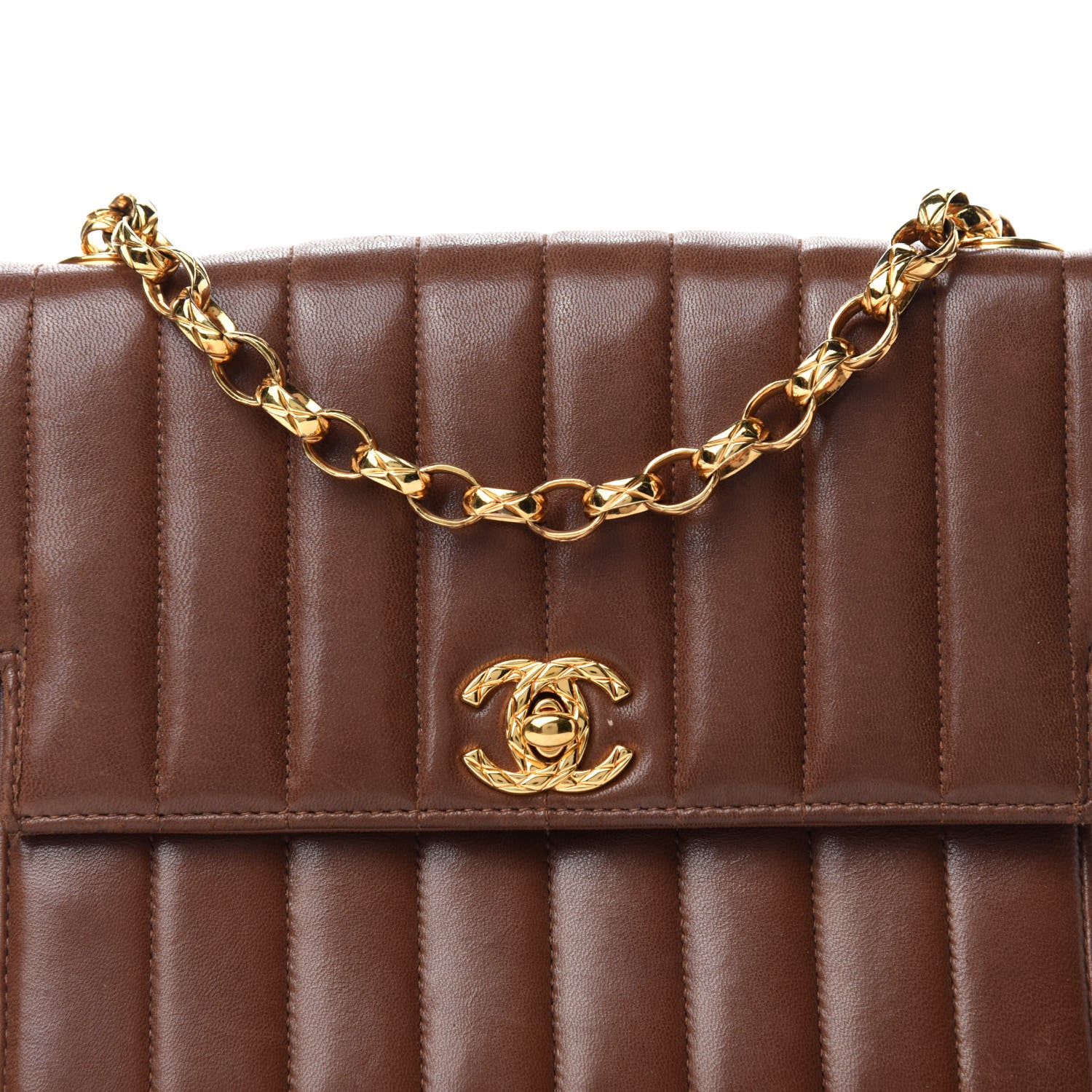 Chanel Lambskin Vertical Quilt Small Square Flap Brown 15 of 15