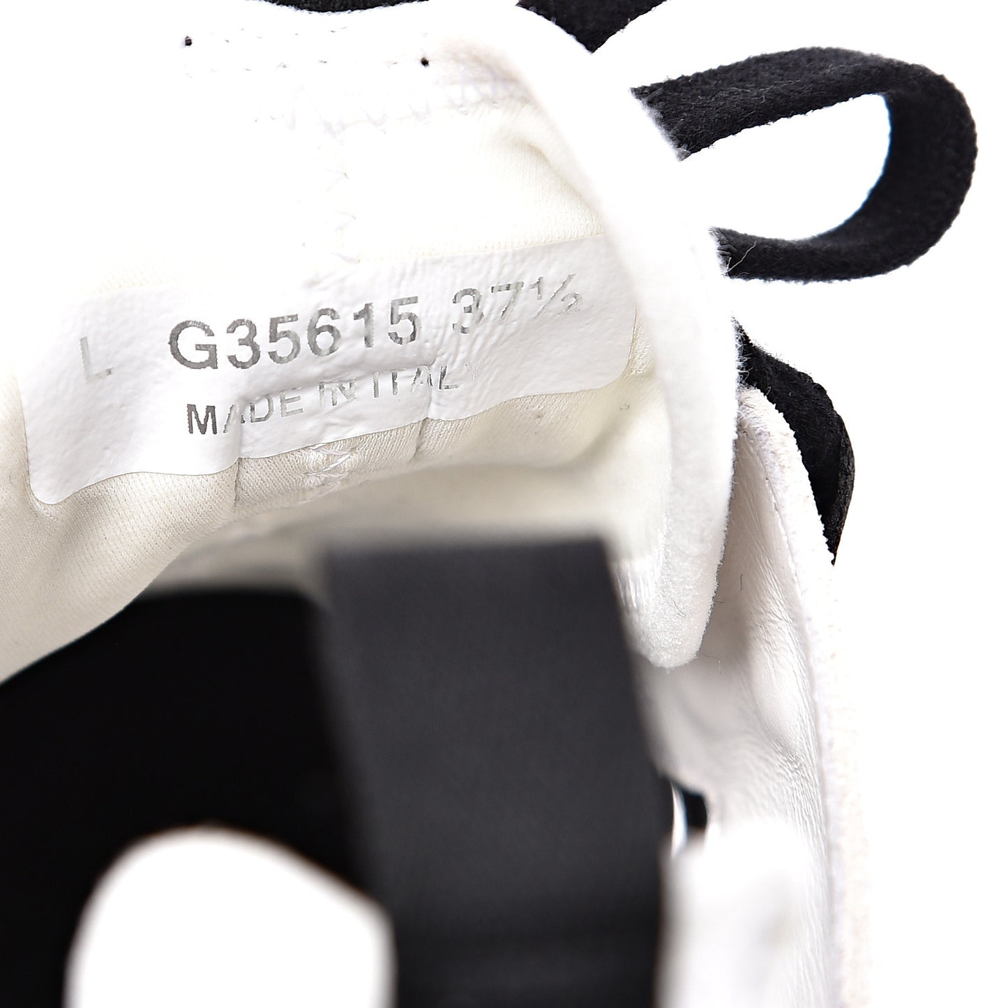 Fabric Calfskin Suede CC Sneakers 37.5 White Black