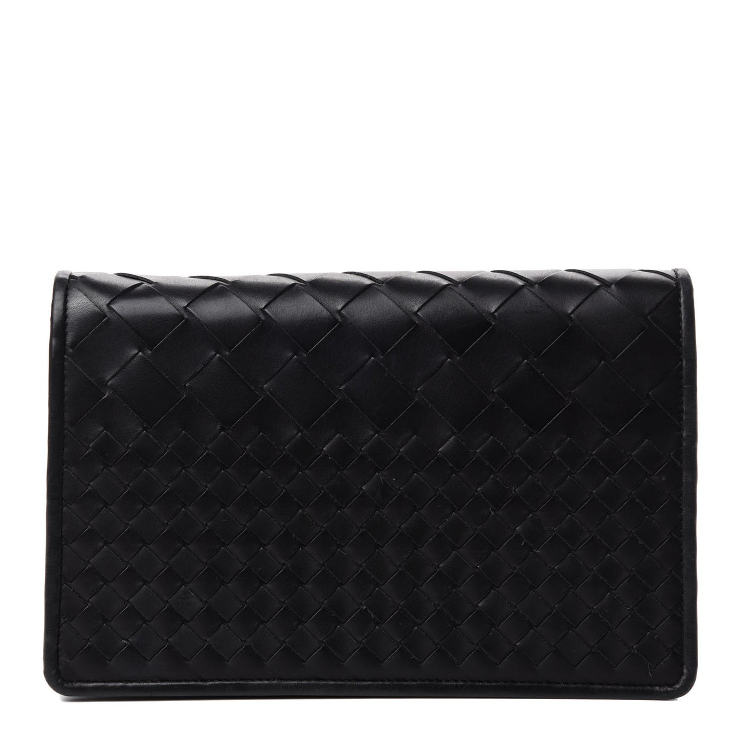Nappa Intrecciato Medium Woven Clutch Clutch Black