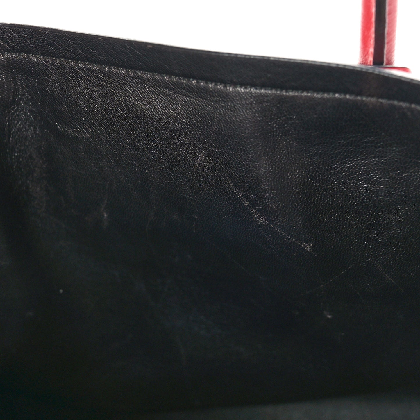 Soft Calfskin Ribbon Tote Rosso Black