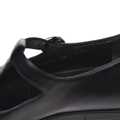 Gucci Calfskin T-Strap Mary Jane Platform Low-Heel Pumps 38 Black 8 of 9