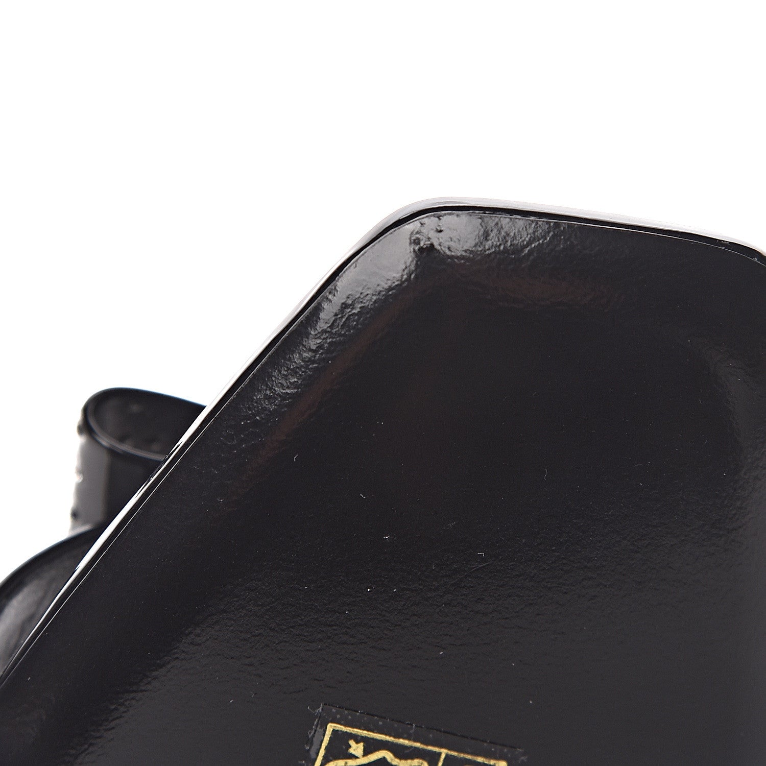 Saint Laurent Patent Calfskin Crystal Amber Bow 85 Ankle Strap Sandals 38 Black 9 of 10