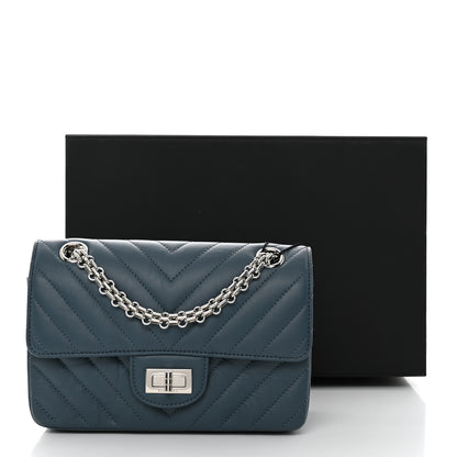Chanel Aged Calfskin Chevron Quilted 2.55 Reissue Mini Flap Blue 11 of 11