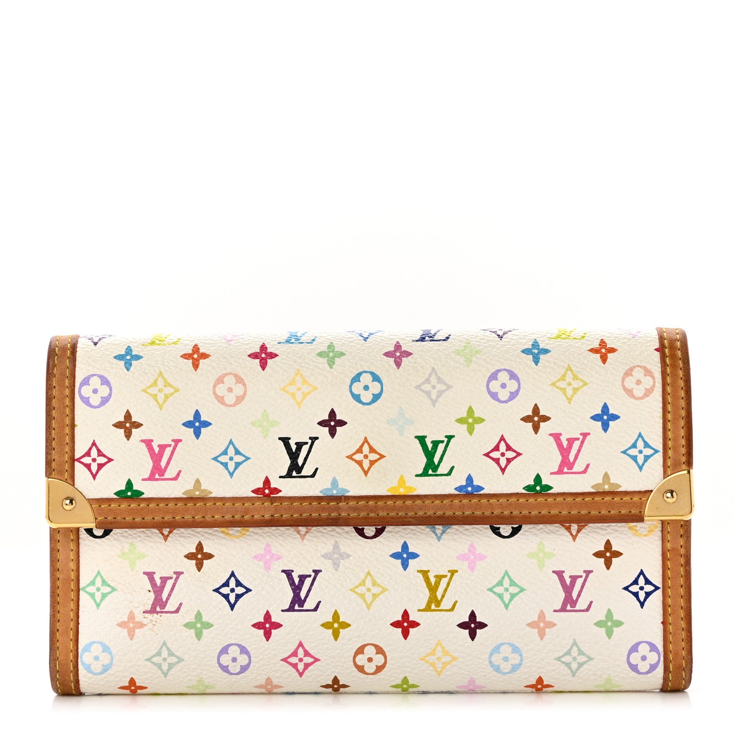 Louis Vuitton Monogram Multicolor Porte Tresor International Wallet White 1 of 9