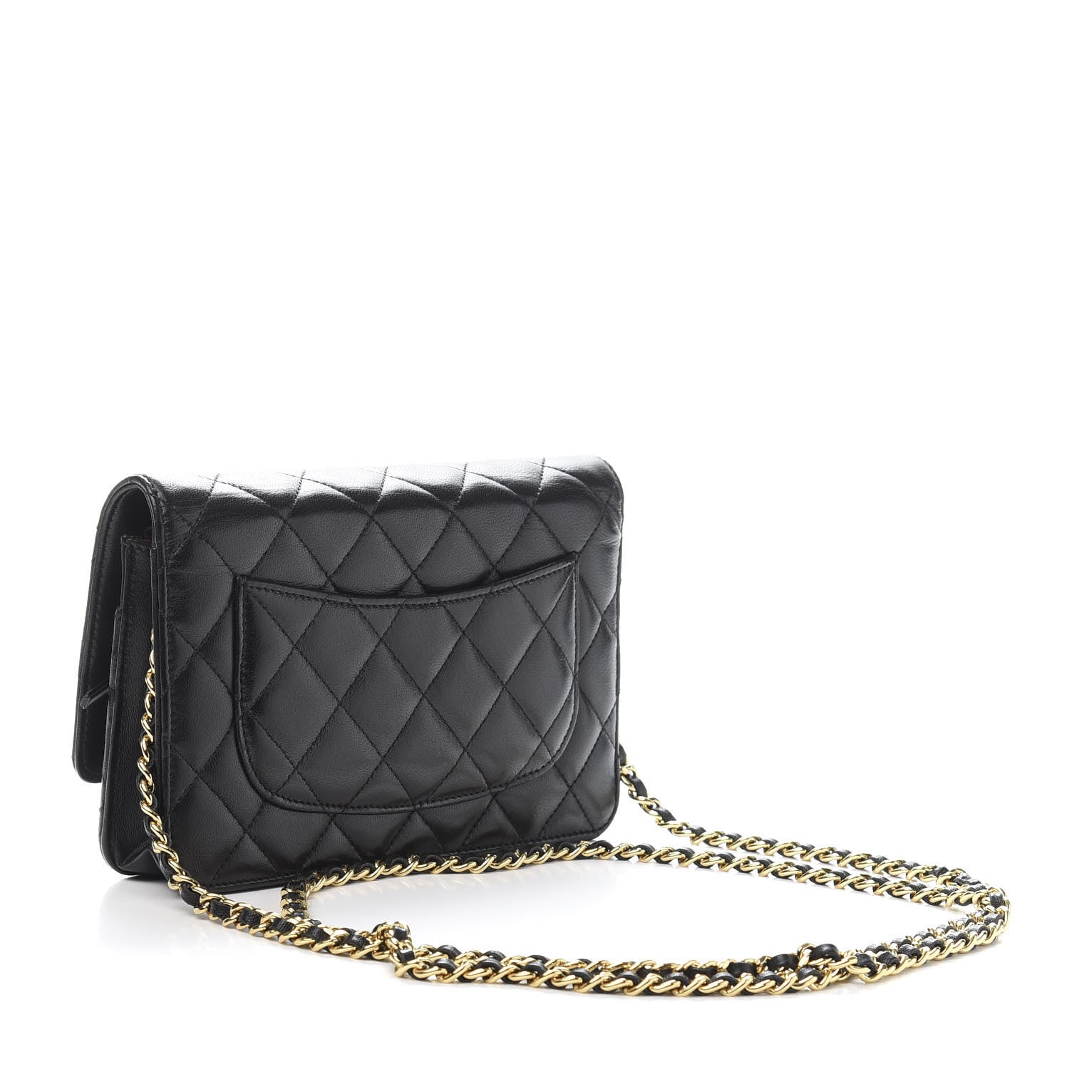 Chanel Lambskin Quilted Wallet On Chain WOC Black 3 of 12