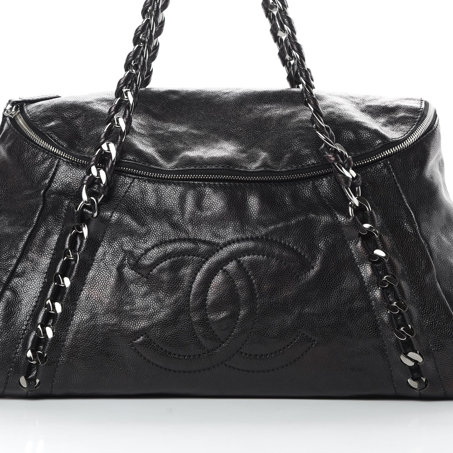 Chanel Glazed Caviar Modern Chain Tote Black 8 of 13