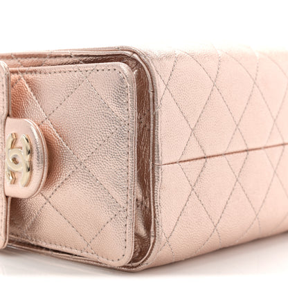 Chanel Metallic Caviar Quilted Mini Chanel 25 Handbag Copper 9 of 10