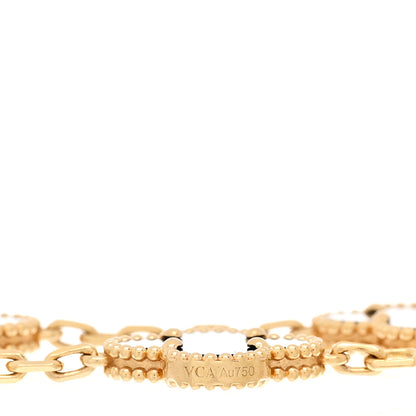 Van Cleef & Arpels 18K Yellow Gold Black Onyx 5 Motifs Vintage Alhambra Bracelet 3 of 4