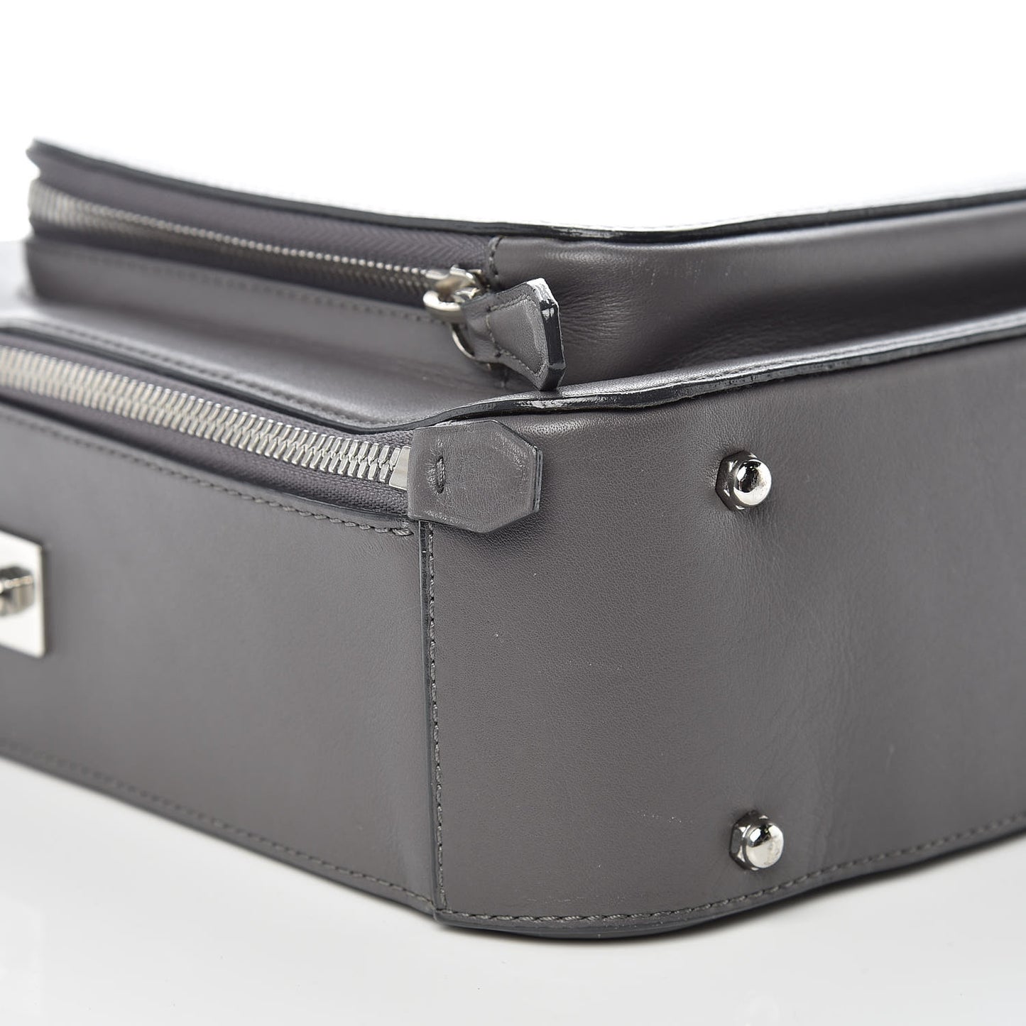 Calfskin Top Handle Bag Mono Grey
