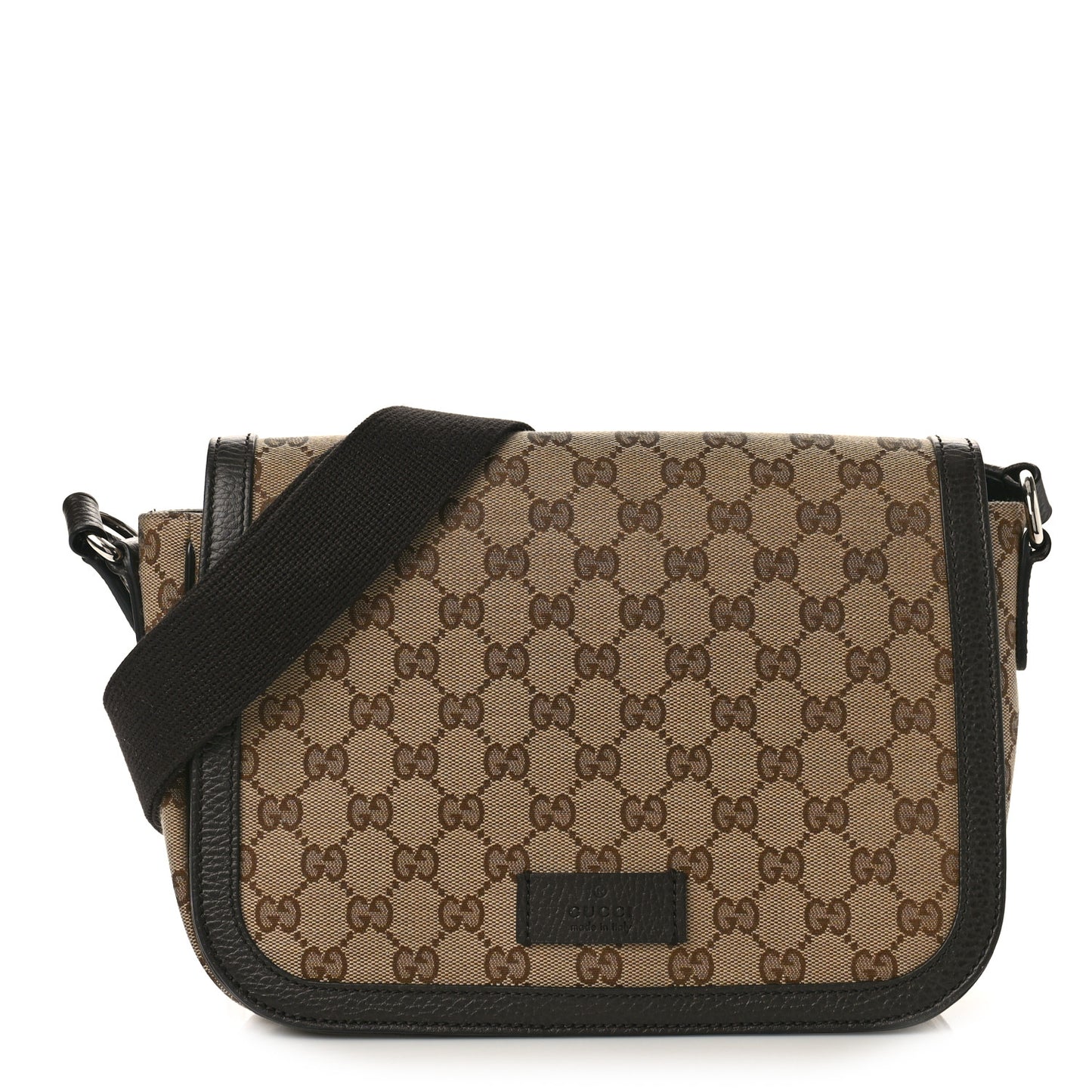 Monogram Flap Messenger Bag Beige Dark Brown