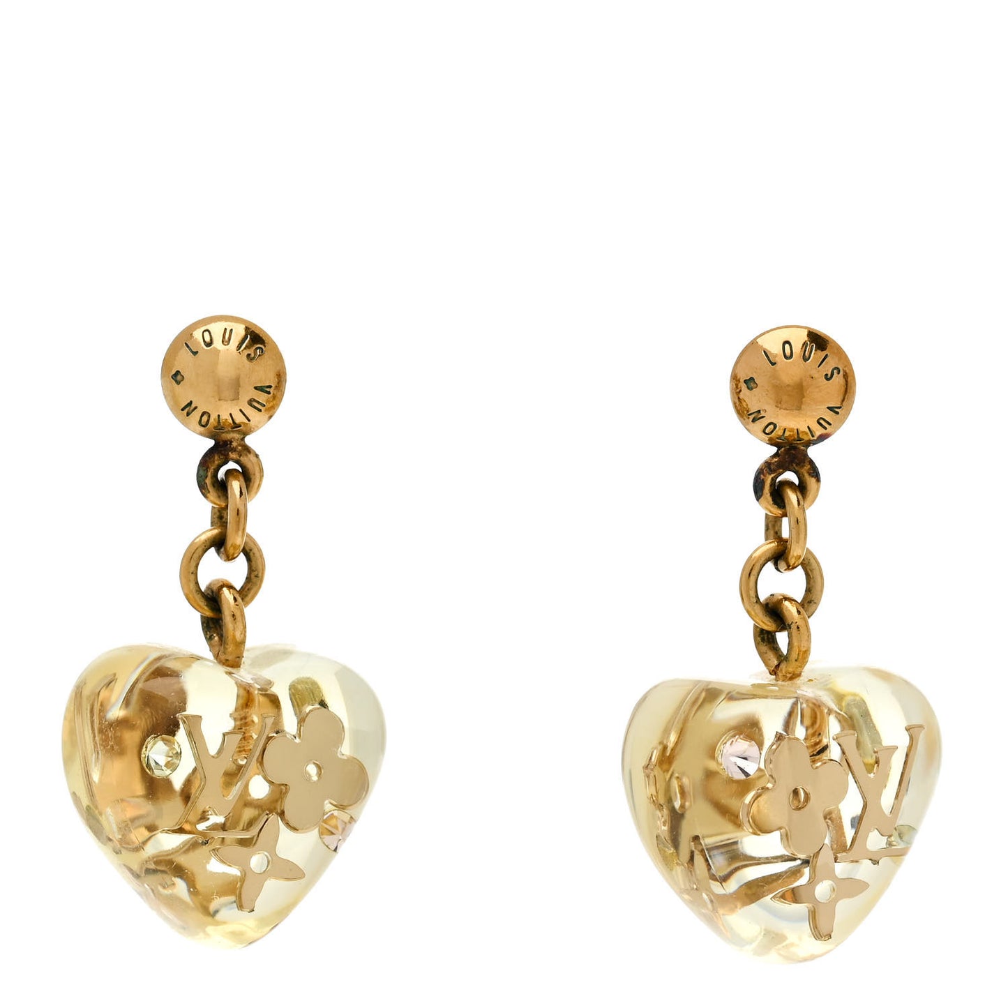 Inclusion Heart Earrings Clear