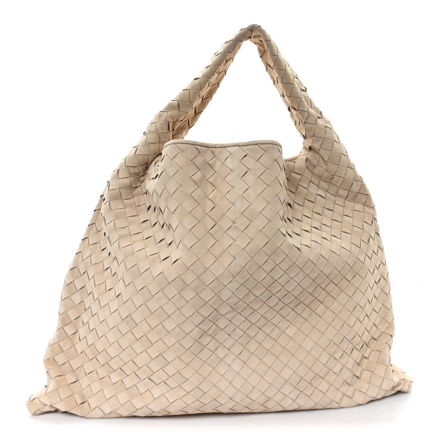 Bottega Veneta Suede Intrecciato Large Hop Ecru 1 of 12