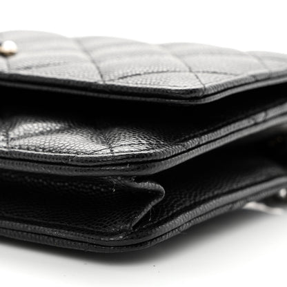 Chanel Caviar Quilted Coco Candy Wallet On Chain WOC Black 10 of 11