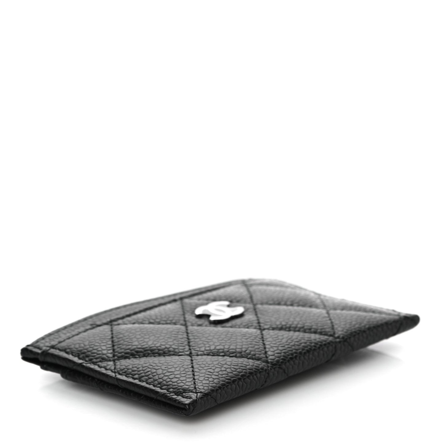 Caviar Quilted Card Holder Black