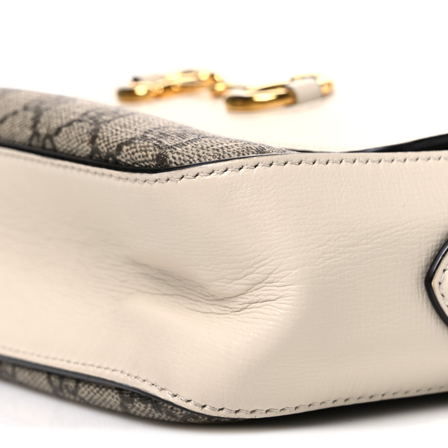 Gucci GG Supreme Monogram Small Horsebit 1955 Shoulder Bag Beige Mystic White 10 of 10