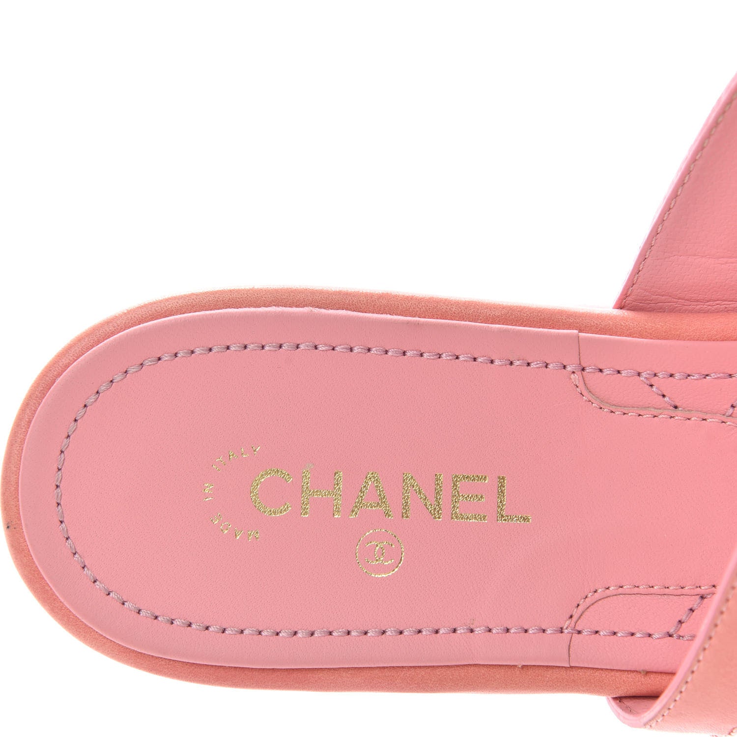 Chanel Calfskin CC Mule Sandals 38.5 Pink 8 of 10