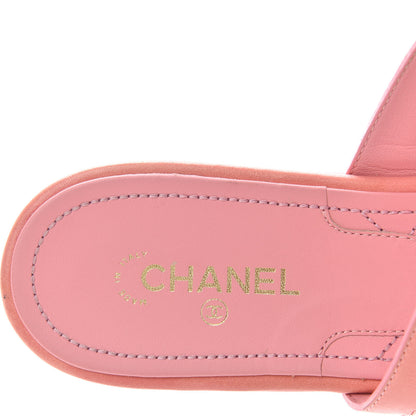 Chanel Calfskin CC Mule Sandals 38.5 Pink 8 of 10