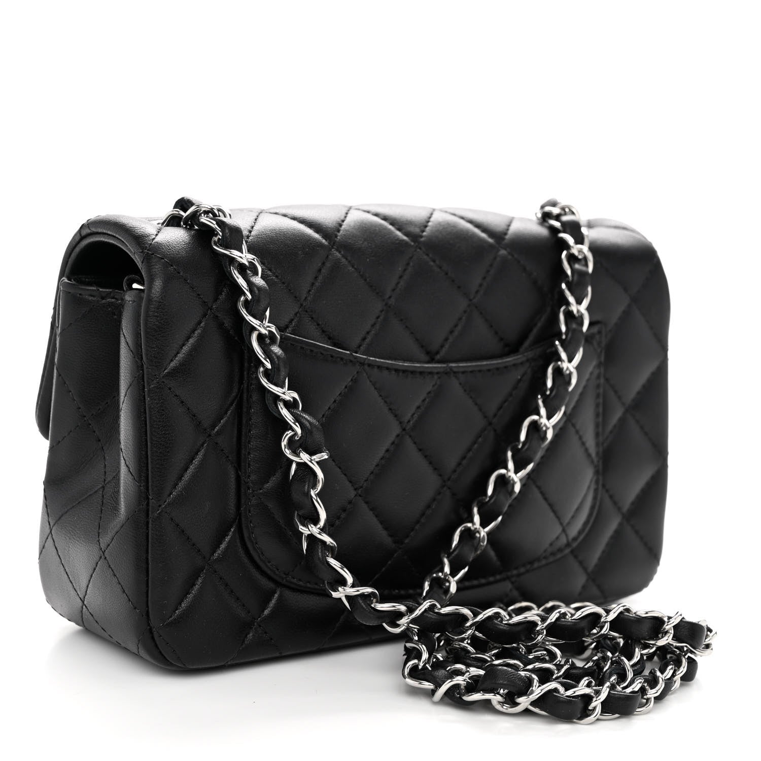 Chanel Lambskin Quilted Mini Rectangular Flap Black 3 of 10