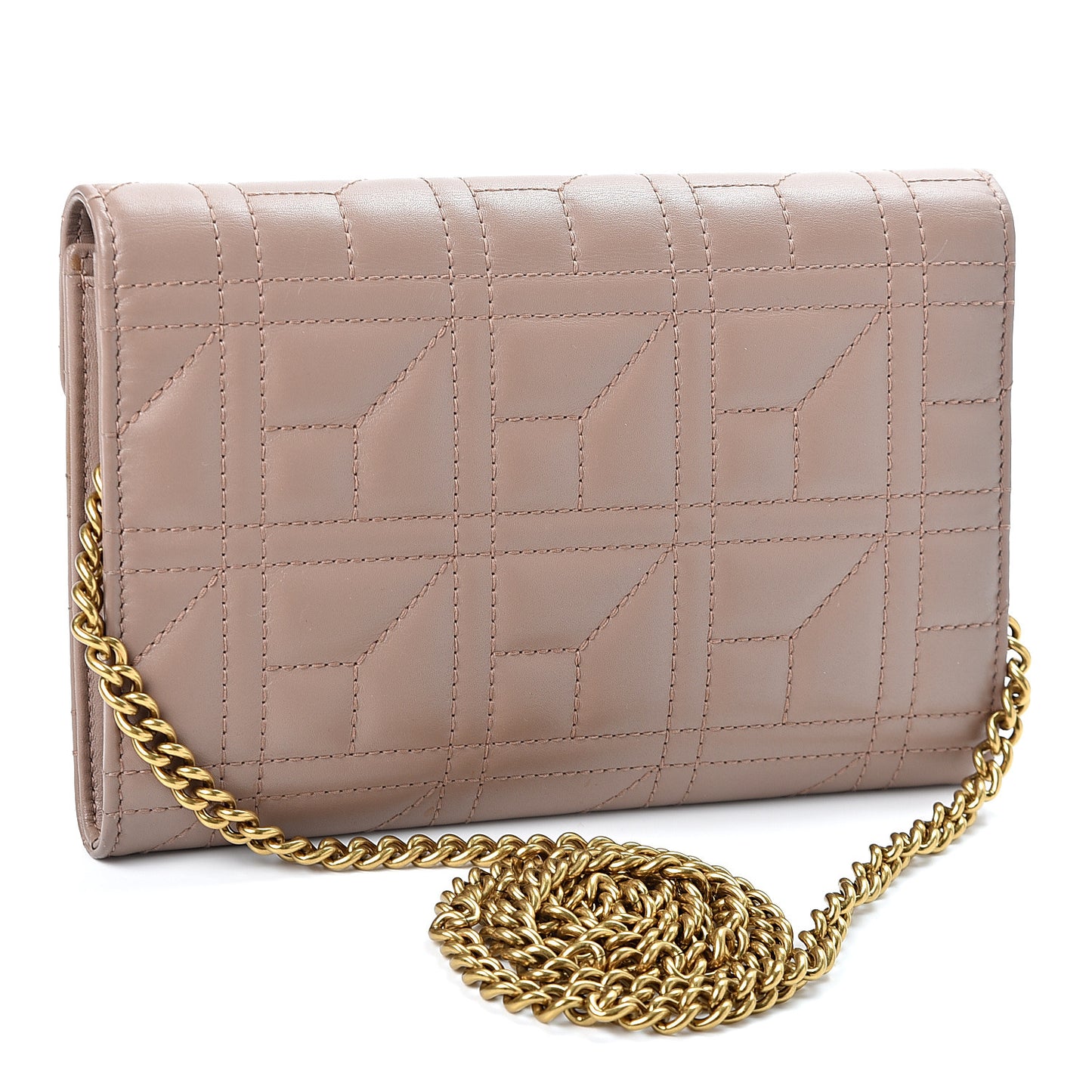 Calfskin Matelasse Mini Pearly GG Marmont Chain Wallet Porcelain Rose