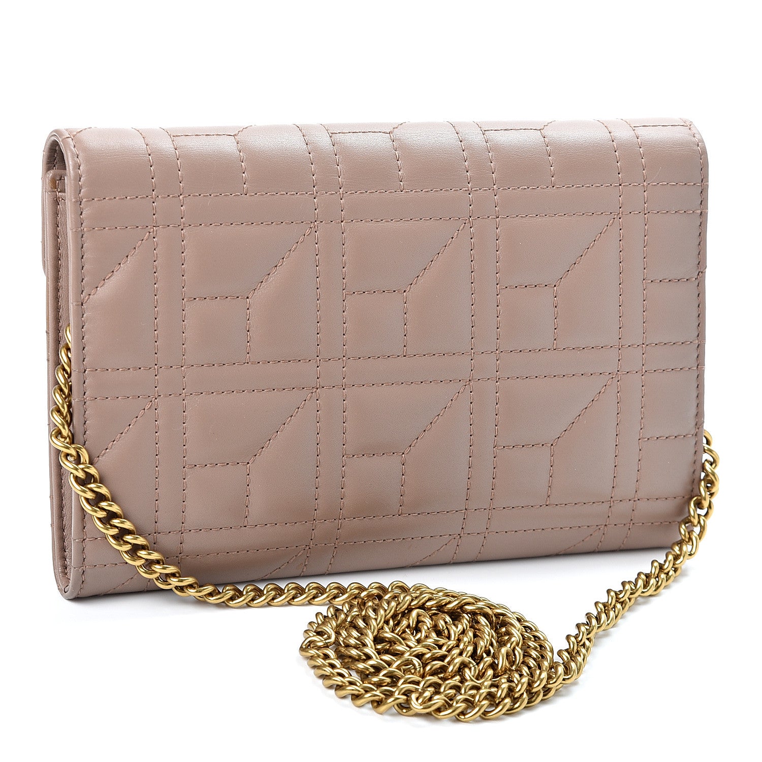 Gucci Calfskin Matelasse Mini Pearly GG Marmont Chain Wallet Porcelain Rose 2 of 10