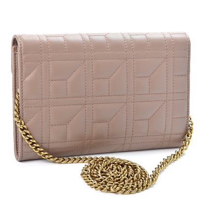 Gucci Calfskin Matelasse Mini Pearly GG Marmont Chain Wallet Porcelain Rose 2 of 10