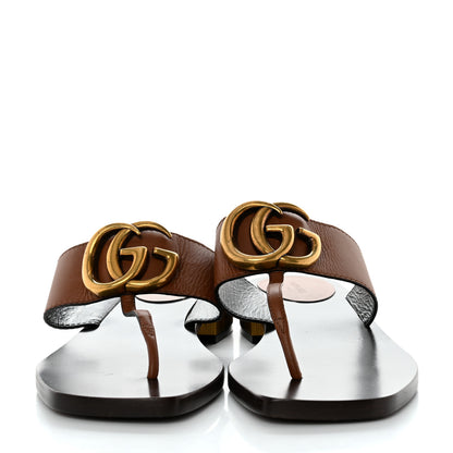 Gucci Lifford Calfskin GG Marmont Thong 25mm Sandals 40 Cuir 2 of 8