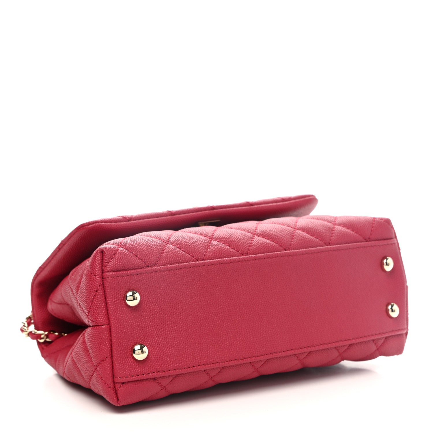 Chanel Caviar Quilted Mini Coco Handle Flap Dark Pink 4 of 9