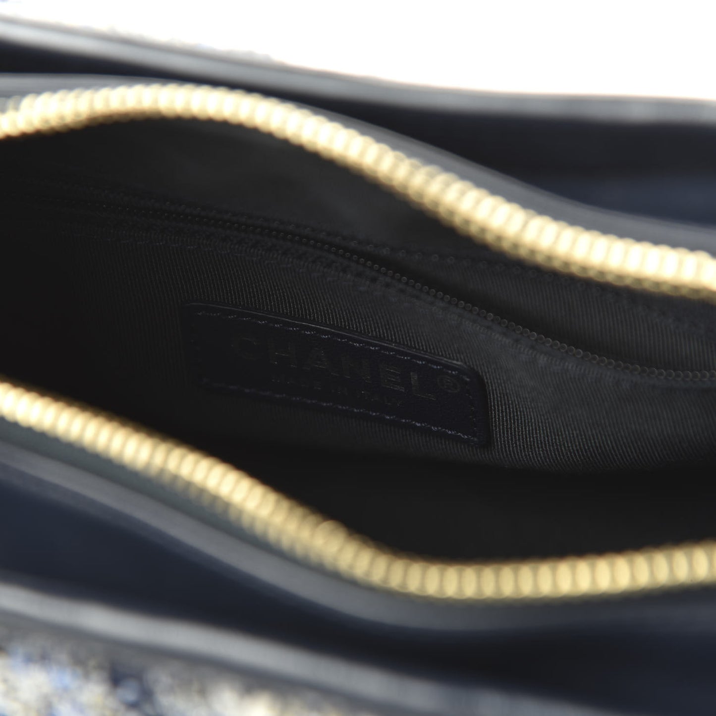 Tweed Calfskin Small Gabrielle Hobo Blue