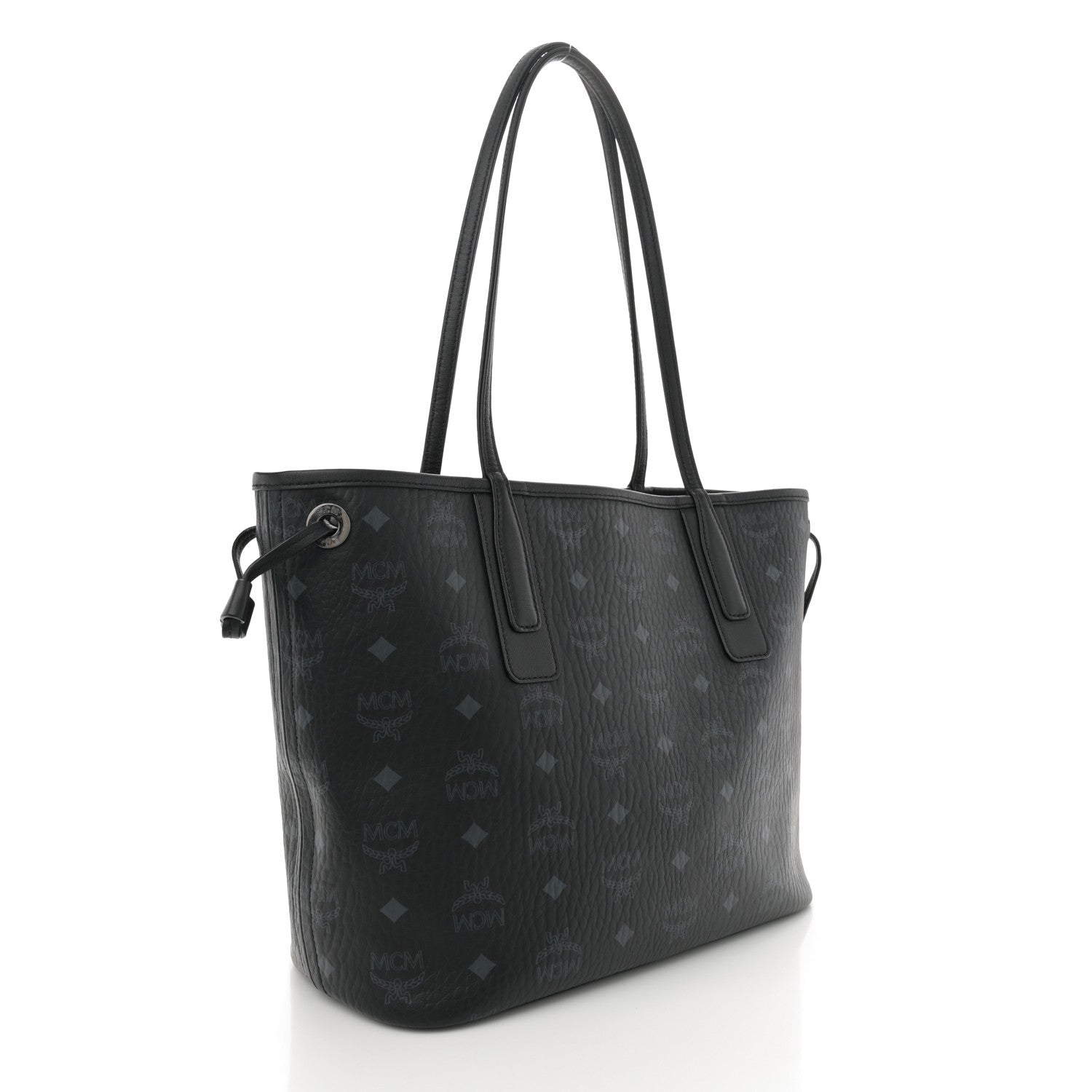 MCM Visetos Small Liz Reversible Shopper Tote Black 4 of 15