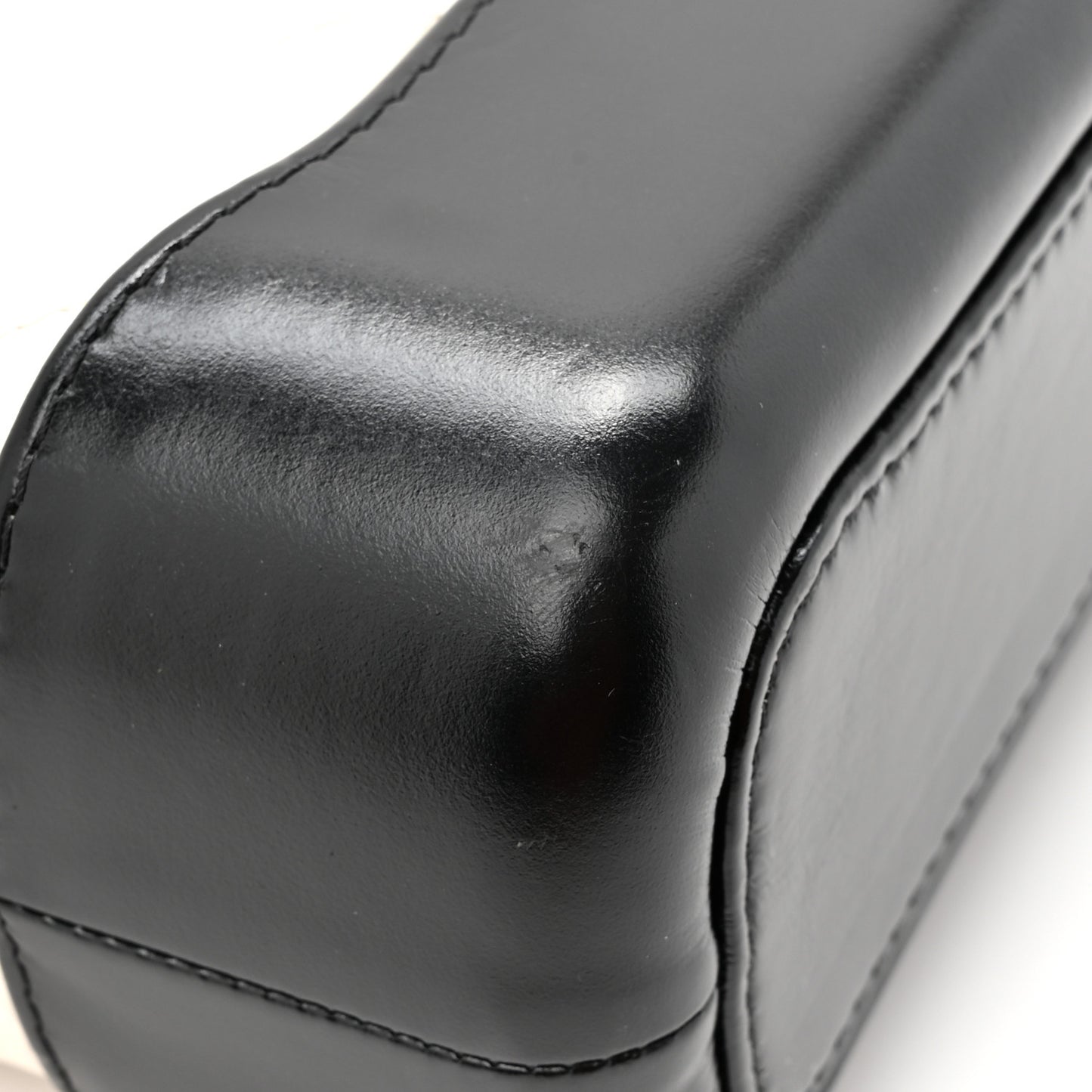 Aged Calfskin Quilted Small Gabrielle Hobo Black White