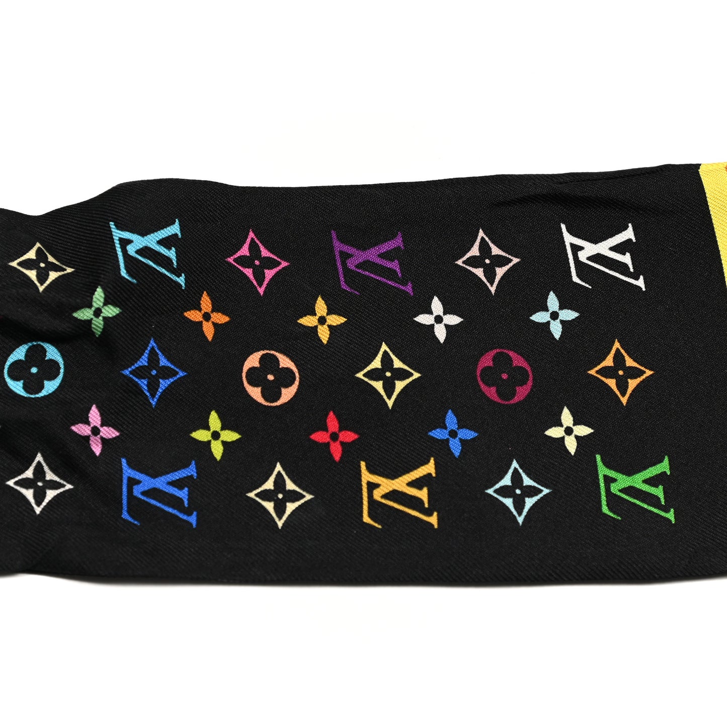 Silk Monogram Multicolor Bandeau Black
