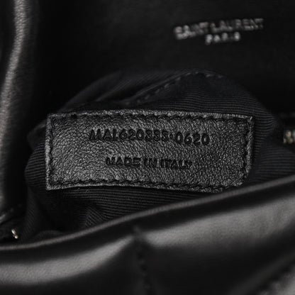Saint Laurent Lambskin Quilted Toy Loulou Puffer Monogram Chain Satchel Black 8 of 11