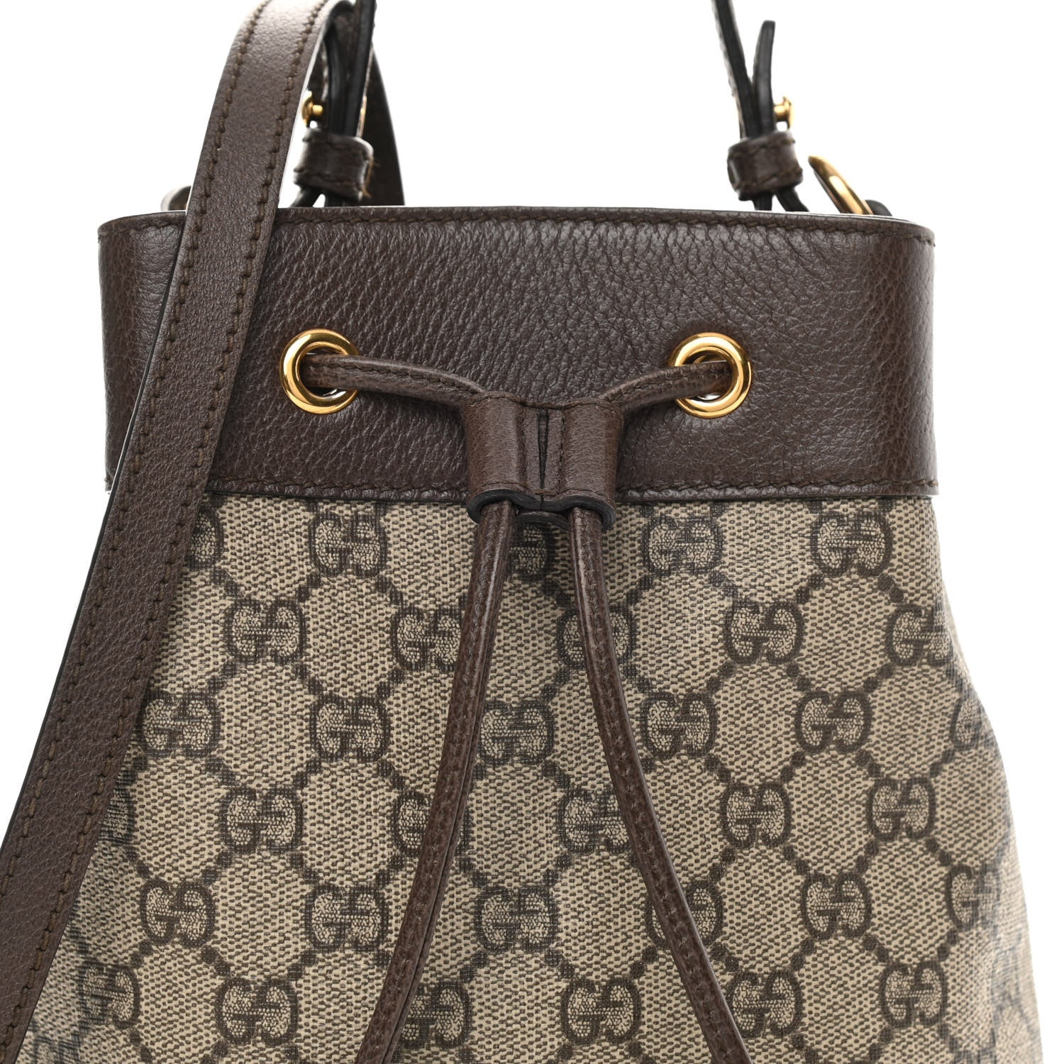 Gucci GG Supreme Monogram Web Small Ophidia Bucket Bag Brown 8 of 16