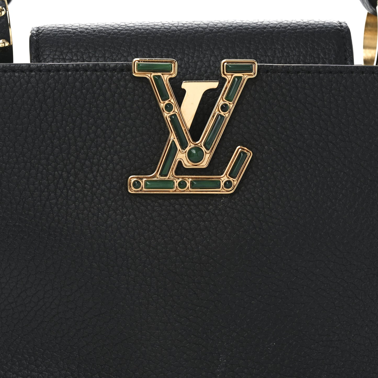 Taurillon Malachite Effect BB Capucines Black