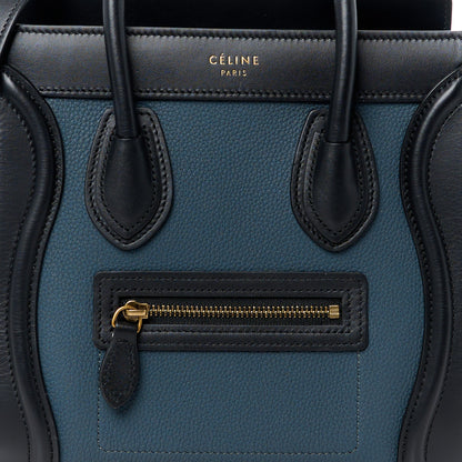 Celine Drummed Calfskin Nubuck Nano Tri-Color Luggage Milky Blue 8 of 10