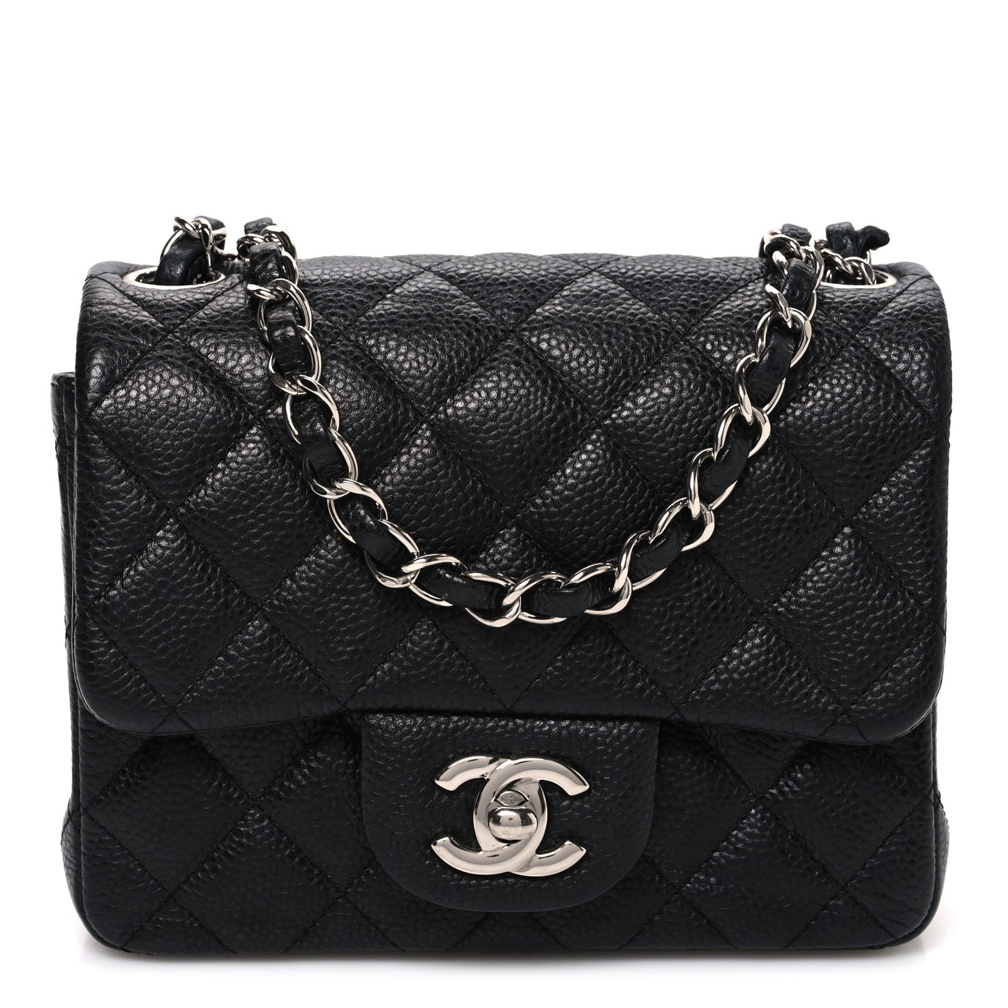 Caviar Quilted Mini Square Flap Black