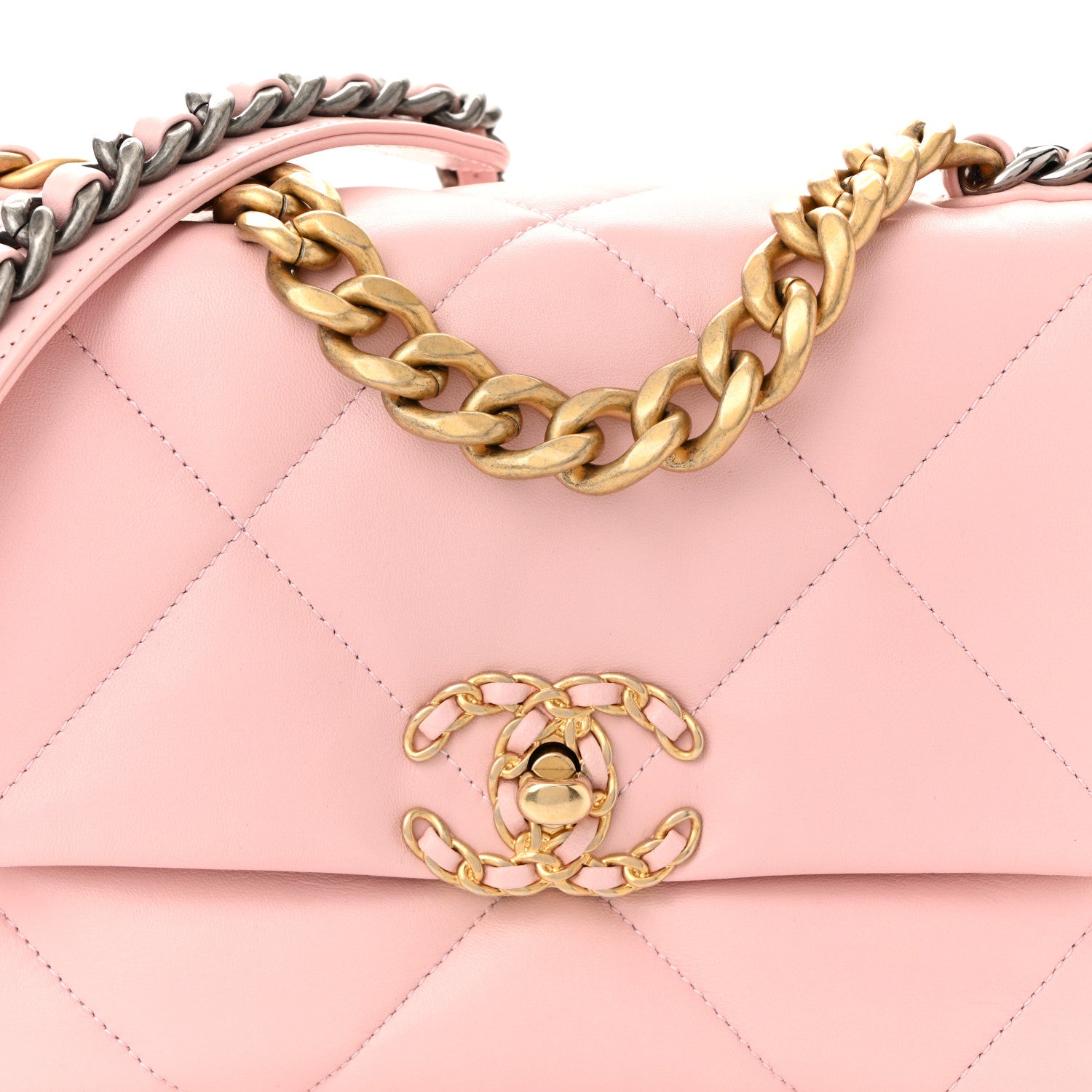 Chanel Lambskin Quilted Medium Chanel 19 Flap Light Pink 8 of 10