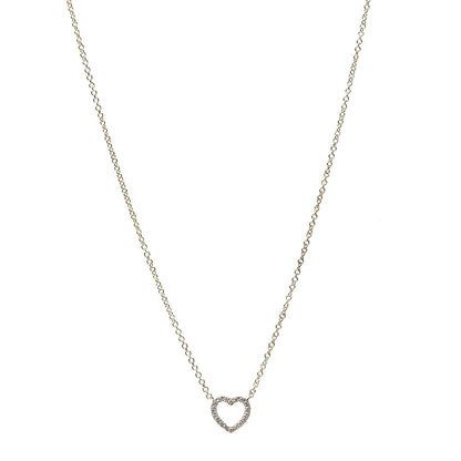 Tiffany 18K Rose Gold Diamond Metro Heart Pendant Necklace 1 of 5