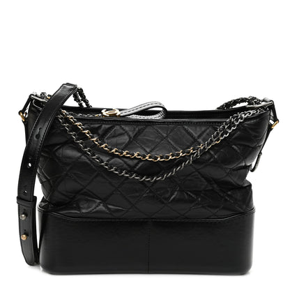 Chanel Aged Calfskin Quilted Medium Gabrielle Hobo Black 1 of 9