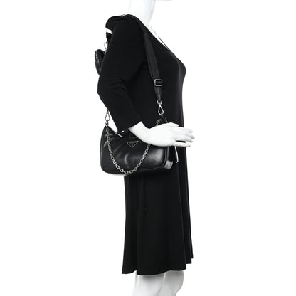 Prada Nappa Soft Padded Re-Edition 2005 Shoulder Bag Black 2 of 10