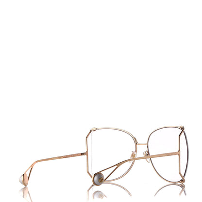 Gucci Oversized Round Sunglasses GG0252S Gold Brown 4 of 9