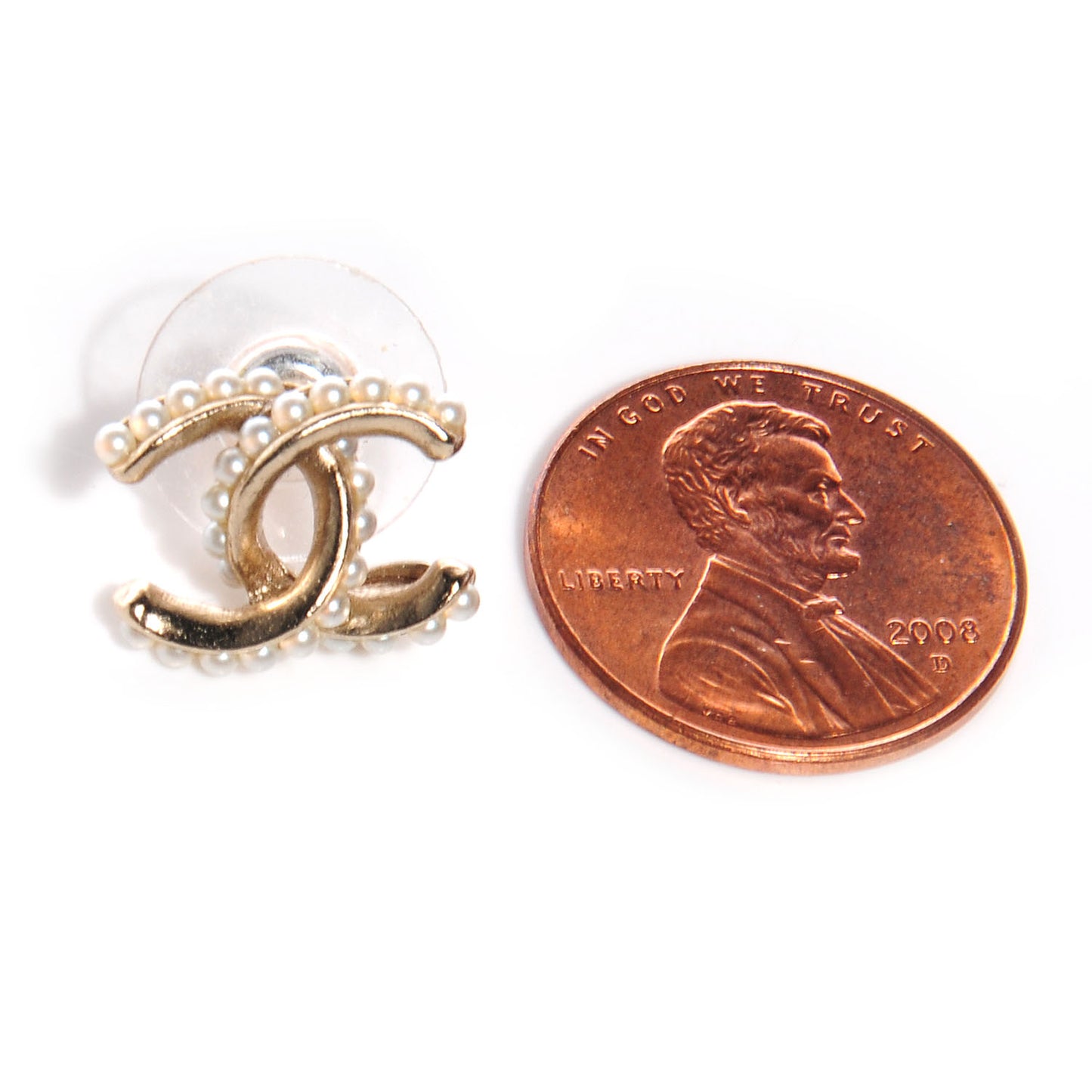 Pearl CC Earrings Light Gold