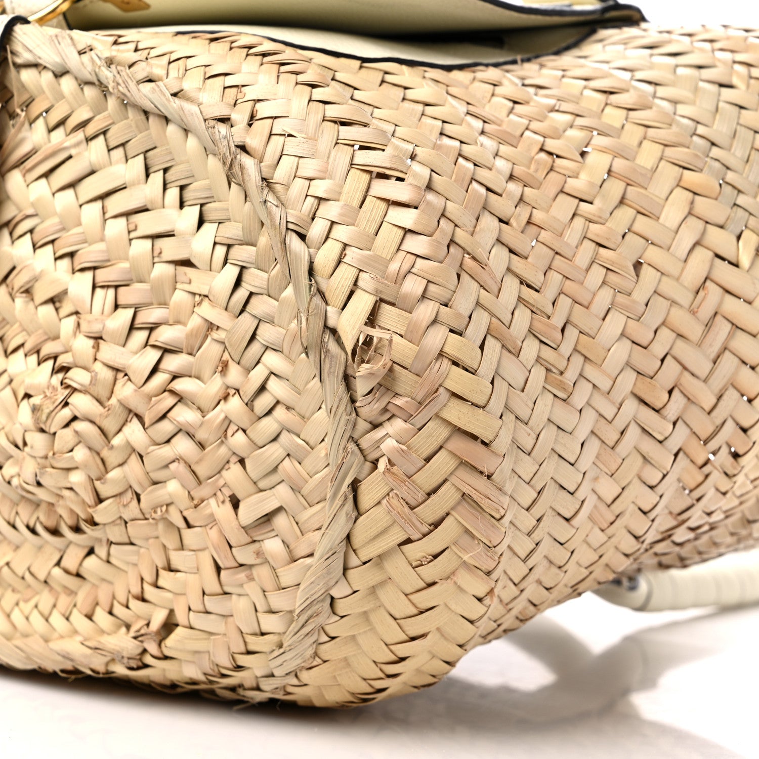 Chloe Raffia Small Grain Calfskin Medium Marcie Basket White 8 of 11