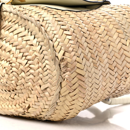 Chloe Raffia Small Grain Calfskin Medium Marcie Basket White 8 of 11