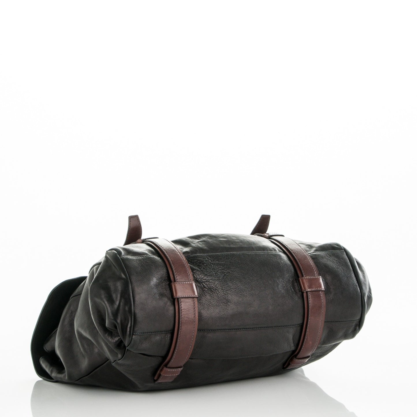 Glace Calf Folding Briefcase Black Teak
