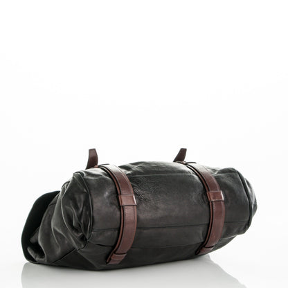 Prada Glace Calf Folding Briefcase Black Teak 4 of 6