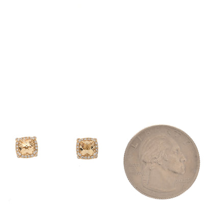 David Yurman 18K Yellow Gold Diamond Citrine 5mm Chatelaine Pave Bezel Stud Earrings 2 of 4