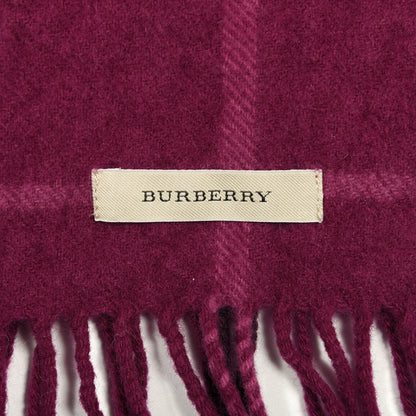 Burberry Cashmere Giant Check Fringe Scarf Fuchsia 3 of 4