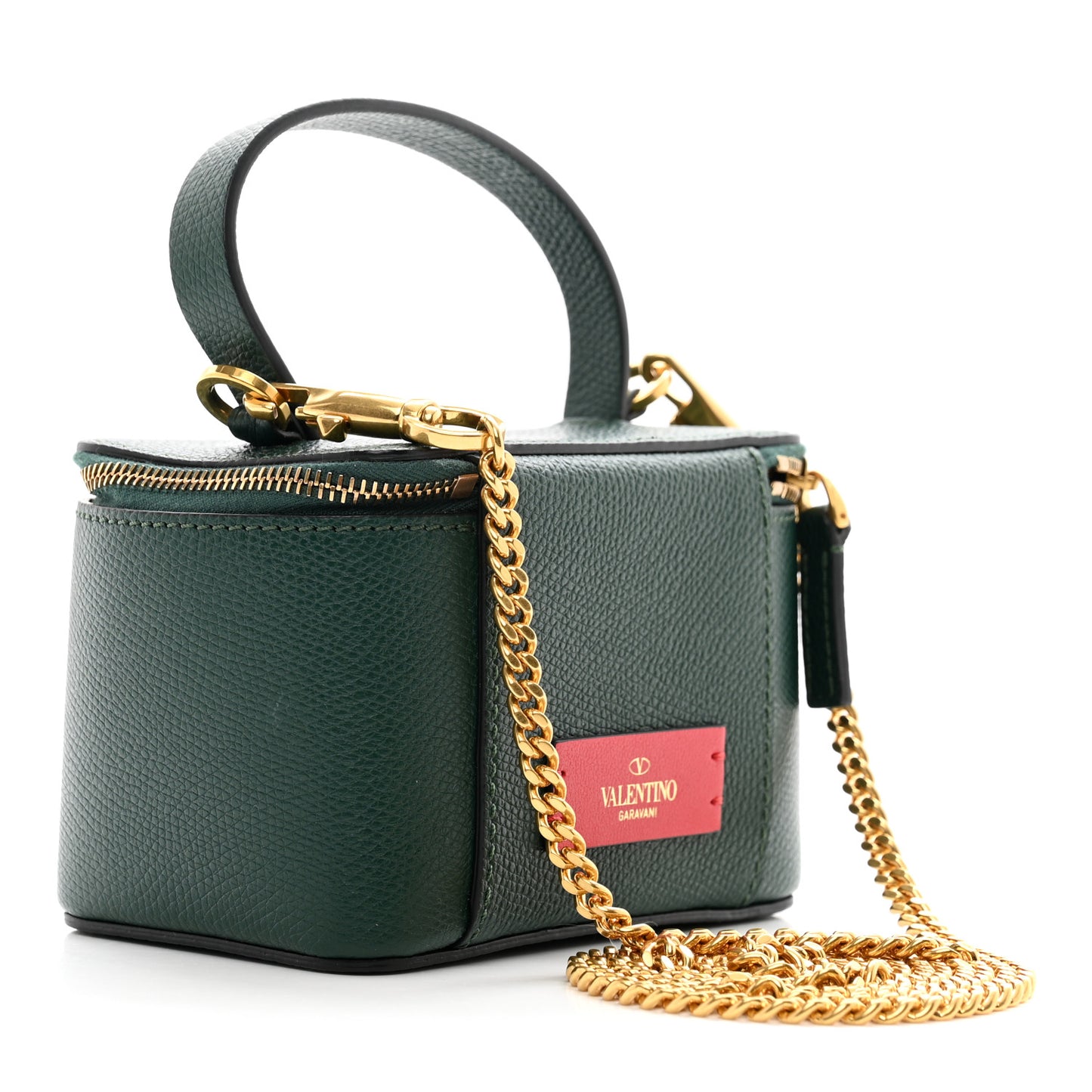 Grained Calfskin VSling Vanity Case English Green